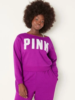 Світшот на флісі жіночий Victoria's Secret 125999085 XL Фіолетовий з принтом (1159789178)