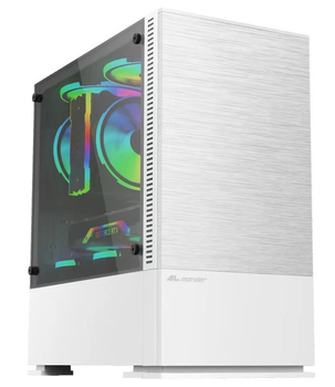 Корпус ALmordor M20 Silver, без БП, Mini Tower, для Micro ATX / Mini ITX, 2xUSB 2.0, 1xUSB 3.0, макс. CPU - 160 мм / VGA - 320 мм, прозрачная боковая панель из акрила (ALM20SWH) (вмятина на корпусе)