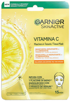 Maseczka do twarzy na tkaninie Garnier SkinActive Vitamina C Moisturising and Illuminating Mask 1 Unit 40 g (3600542427555)
