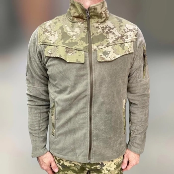Армейская Кофта флисовая WOLFTRAP, теплая, размер M, Олива, Камуфляжные вставки на рукава, плечи, карманы