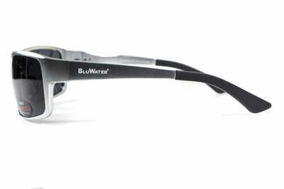 Окуляри поляризаційні BluWater Alumination-1 Silver Polarized (gray) чорні, в сріблястій оправі