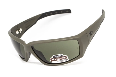 Защитные очки Venture Gear Tactical OverWatch Green (forest gray) Anti-Fog, чёрно-зелёные в зелёной оправе
