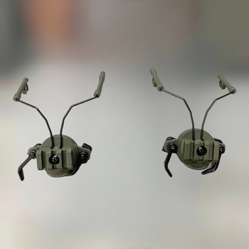 Кріплення для навушників / гарнітури Ox Horn на шолом з рейками 19 - 21 мм, колір Олива