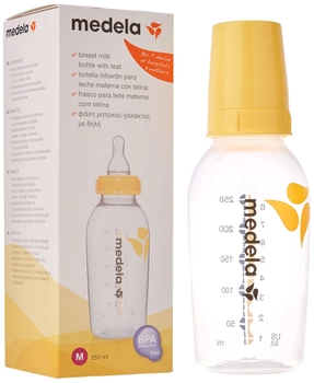 Пляшка для годування Medela Baby Bottle Tetina De Silicona Flujo Medio Біла 250 мл (7612367022088)
