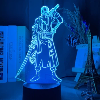 Світильник 3D led лампа Зоро Ророноа (Zoro Roronoa) з аніме One Piece / Ван Піс. (100142.6)