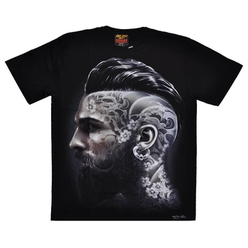 Футболка Rock Chang Man With Tattoos On Face (светится в темноте) Черный (00000004993), Размер XL