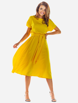 Sukienka trapezowa damska Awama A296 106797 XL Żółta (5902360540262)