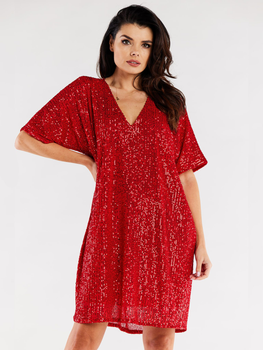 Sukienka tunika damska oversize Awama A566 1259756 One Size Czerwona (5902360576544)