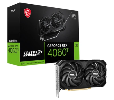 Відеокарта MSI RTX 4060 Ti 8GB GDDR6 Ventus 2X Black OC (GeForce RTX 4060 Ti VENTUS 2X BLACK 8G OC)