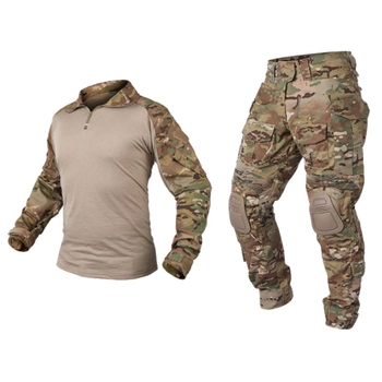 Тактичний демісизонний військовий костюм IDOGEAR G3 Multicam Убакс та Штани із захистом колін M Мультикам IDD002680009