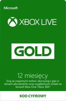 Game Pass Microsoft ESD XBox Live Gold na 12 miesięcy (S4T-00026)