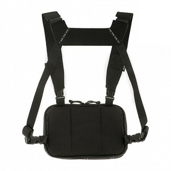 Нагрудна сумка-рюкзак M-Tac Chest Rig Elite Black - для пістолета, телефону, ліхтарика, турнікету та мультитулу