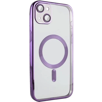 Чехол хромовый Fibra Chrome with MagSafe с закрытой камерой для Apple iPhone 13 Purple