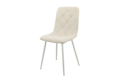 Стул для кухни N-41 Vetro Mebel Белый/Лен (металл/ткань рогожка) (N-41-rogozhka-linen/ white)