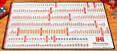 Килимок настольний для релоадингу Hornady Reloading Counter Mat з зображеннями куль