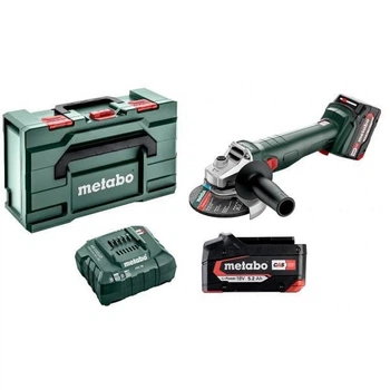 Аккумуляторная угловая шлифмашина Metabo W&nbsp;18&nbsp;L&nbsp;9-125 Quick 2 акб 5.2 Ah, в кейсе (602249650)