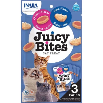 Лакомство для кошек сочные снеки со вкусом курицы и тунца Inaba Juicy Bites 3 шт/уп