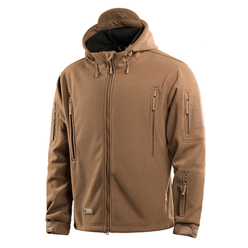 Мужская Флисовая куртка с капюшоном койот / Верхняя одежда M-Tac Windblock Division Gen.II размер 2XL