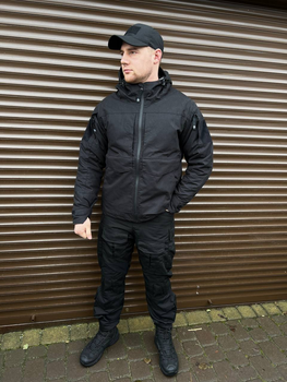Утеплена Чоловіча Куртка на Холлофайбері з підкладкою Omni-Heat чорна розмір M