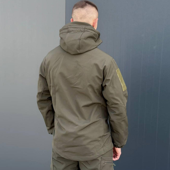 Мужская Куртка Softshell с Флисовой подкладкой олива / Демисезонная верхняя одежда размер S