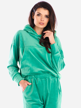 Bluza damska z kapturem kangurka Awama A412 1132549 L/XL Zielona (5902360553880)