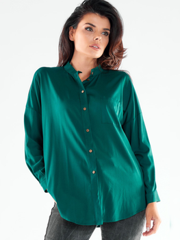 Сорочка жіноча Awama A525 1220734 L-XL Темно-зелена (5902360562981)