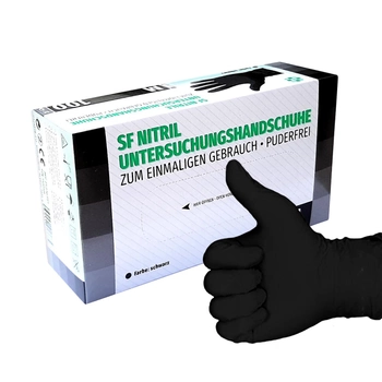 Черные нитриловые перчатки SF Medical 100 шт L (8-9)