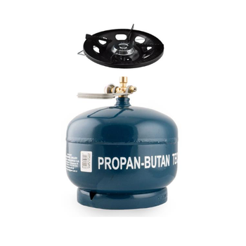 Набір газовий балон металевий GZWM BT-2 із газовим пальником Orgaz Stove EPK-630 для активного відпочинку 4.8л (NC00420)