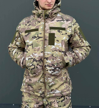 Тактична куртка мультикам софтшелл осінь флісова тепла, Куртка Softshell Multicam Soft shell мультикам M