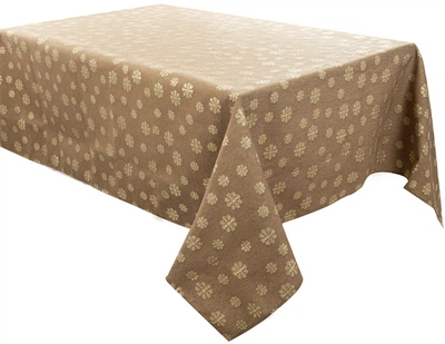 Скатертина тефлонова Lefard Home Textile Karen Lurex Teflon Taupe 160х180 см (715-343) (8407007153432)