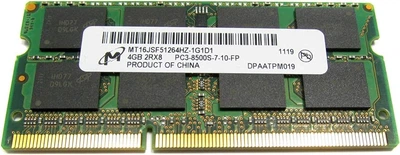 Пам'ять MICRON 4GB SO-DIMM DDR3 1066 MHz (MT16JSF51264HZ-1G1D1)