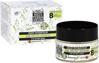 Крем для лица увлажняющий с оливковым маслом 24 часа Mediterraneum Nostrum DEEP HYDRATION 24h 50 ml