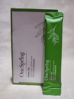 Маска One Spring Green Tea Moisturizing Sleeping Mask для лица с зеленым чаем ночная увлажняющая 4мл.