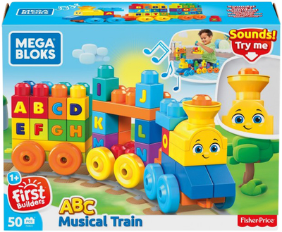 Конструктор Mega Bloks Музыкальный паровозик 50 деталей (FWK22)