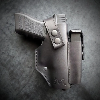 Кобура для Glock 17 поясная на скобе чёрная (GL004)