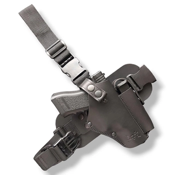 Кобура для Glock 17 набедренная на подложке чёрная (GL001)