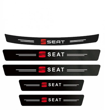 Наклейки на пороги и задний бампер округленная карбоновые Seat все модели
