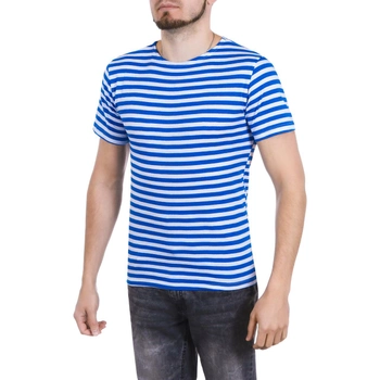 Тільняшка-футболка в'язана (блакитна смуга, десантна) 48