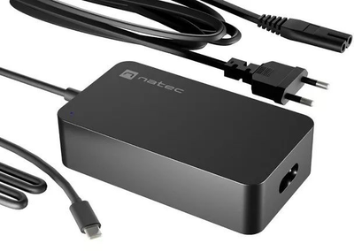 Блок живлення для ноутбука Natec Grayling USB-C 45W для ноутбуків, планшетів, телефонів (NZU-2033)