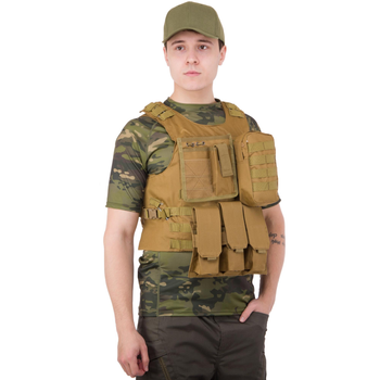 Розвантажувальний жилет універсальний на 4 кишені Military Rangers ZK-5516 Колір: Хакі