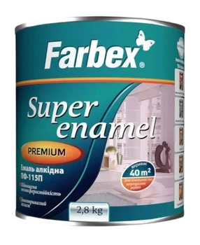 Эмаль алкидная FARBEX ПФ-115 2,8 кг, белая