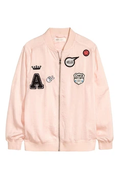 Бомбер з атласу для дівчинки H&M 0455629 158(12-13 ) Рожевий