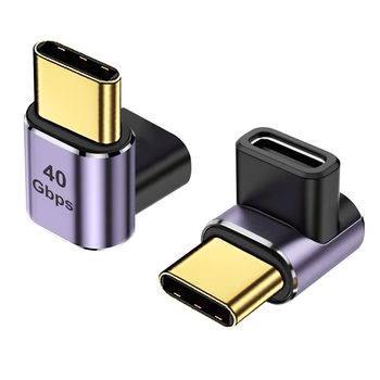 Угловой переходник адаптер OTG USB Type-C M/F (USB 4.0, 40Gbps, 100W, 8K) Metal Style-2 (48582)