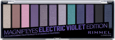 Палітра тіней Rimmel London Magnify Eyes Eyeshadow Palette 008 Electric Violet 12 Shades 14 г (3614227182486)