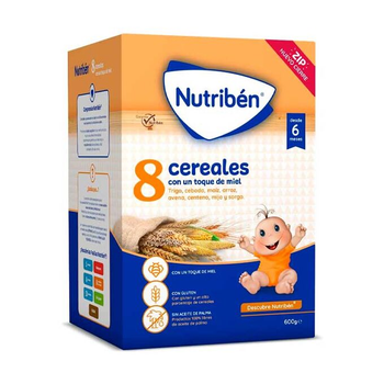 Kaszka wieloziarnista dla dzieci Nutriben Nutribn 8 Honey Cereals 600 g (8430094056324)