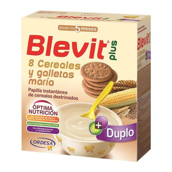 Kaszka wieloziarnista Ordesa dla dzieci Blevit Papilla Plus Instant Duplo Of 8 Cereals Galleta Maria 300 g (8426594018474)