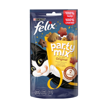 Ласощі для котів Felix Party подушечки 60 г - м'ясний мікс