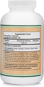 Гліцин Double Wood Supplements Glycine 500 mg 300 capsules