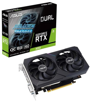 Відеокарта GeForce RTX 3050 8GB GDDR6 Dual OC V2 Asus (DUAL-RTX3050-O8G-V2)