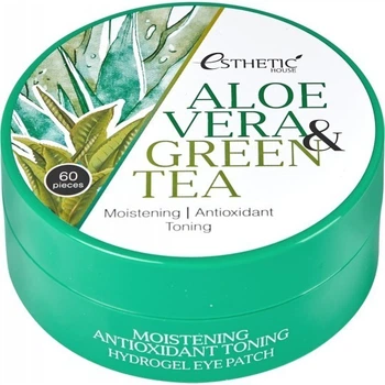 Гідрогелеві патчі для очей АЛОЕ/ЗЕЛЕНИЙ ЧАЙ ALOE VERA&GREEN TEA HYDROGEL EYE PATCH, 60 шт